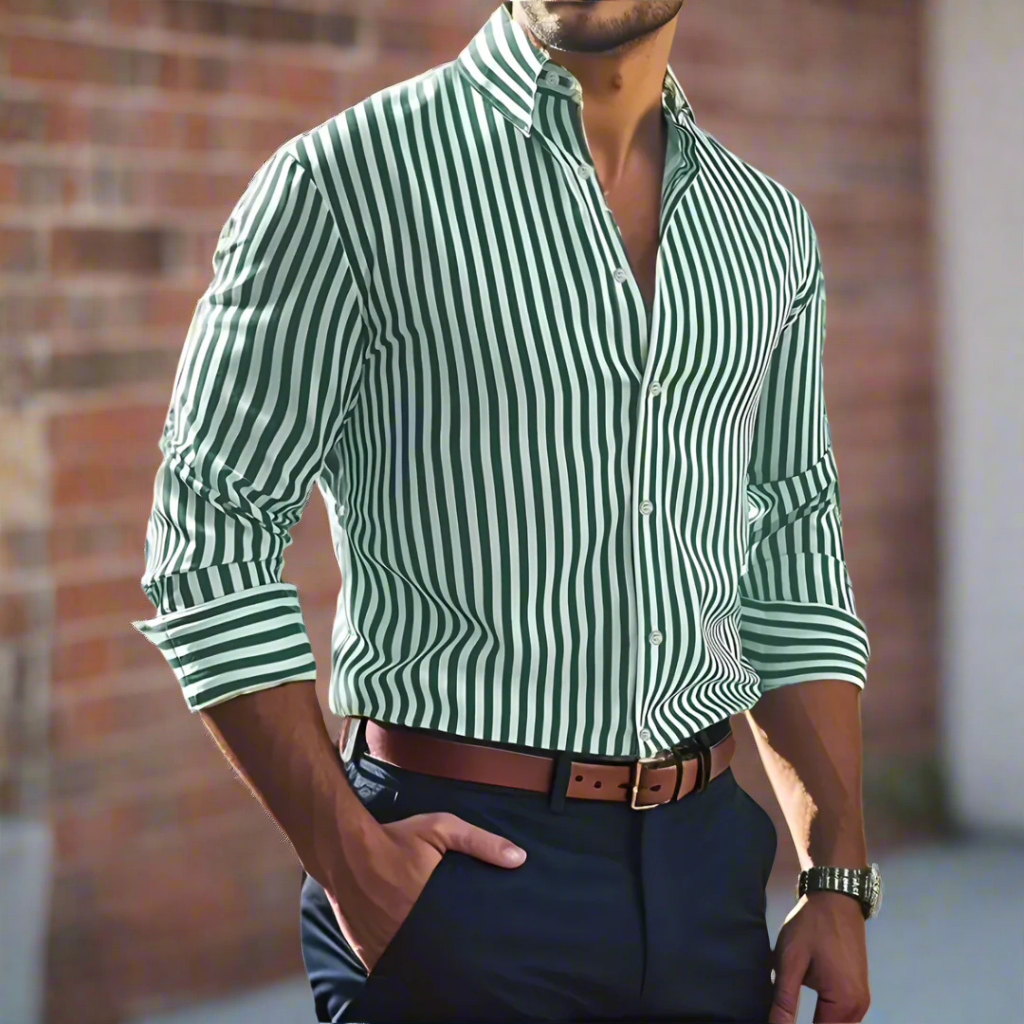 Napoli Classic Striped Men Breathable Shirt Blouse