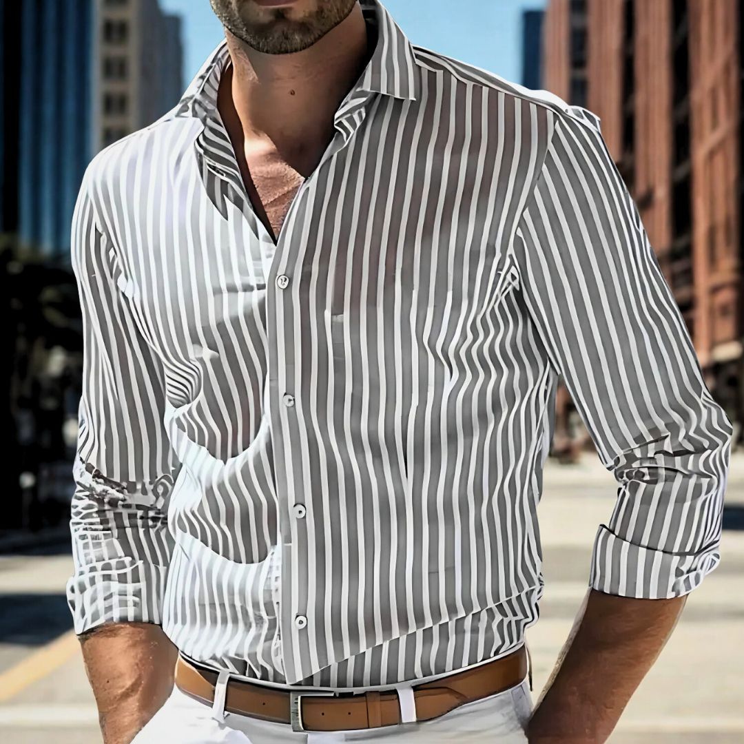 Napoli Classic Striped Men Breathable Shirt Blouse