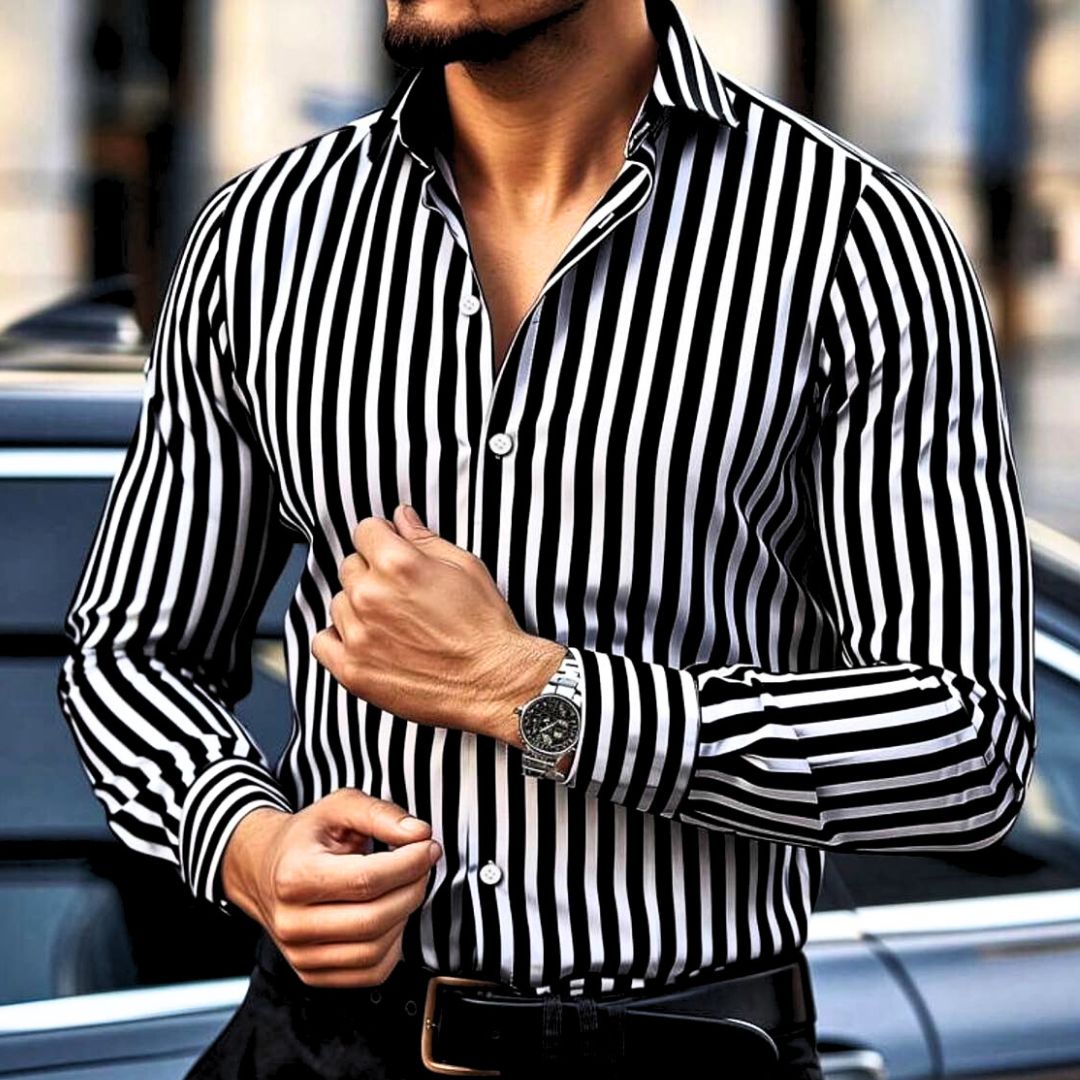 Napoli Classic Striped Men Breathable Shirt Blouse