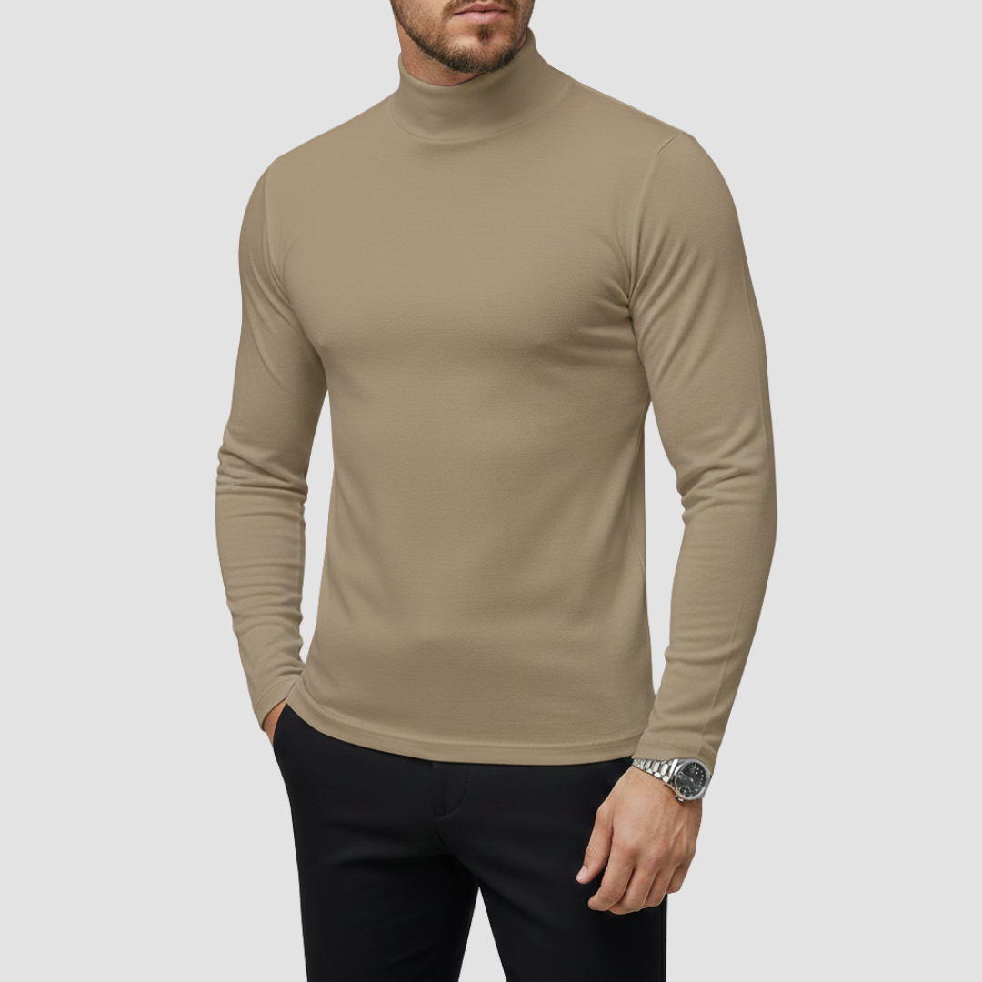 Men’s Turtleneck Shirt Long Sleeve Slim Fit Casual Top