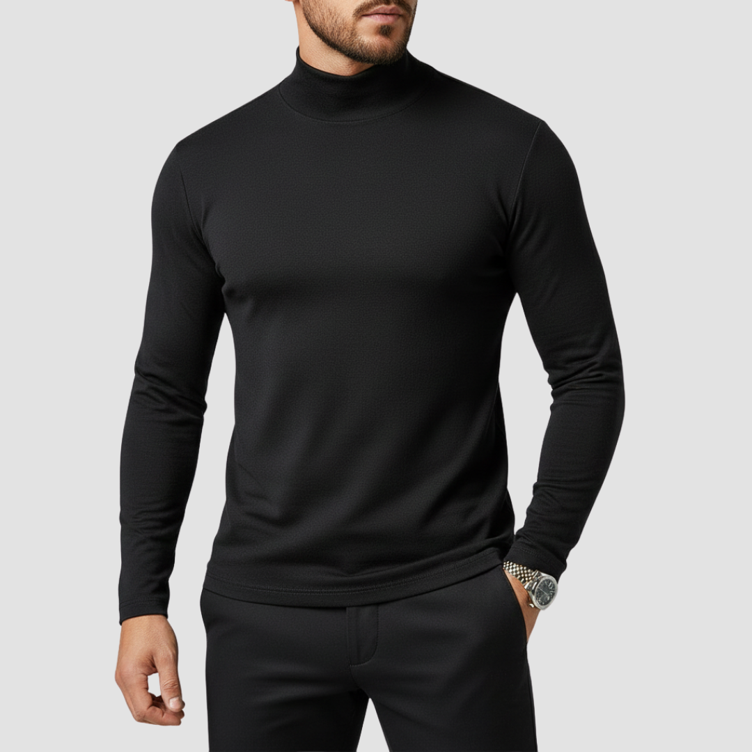 Men’s Turtleneck Shirt Long Sleeve Slim Fit Casual Top