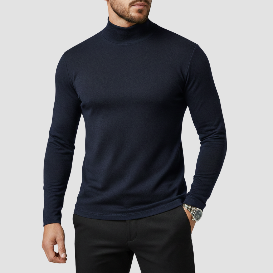 Men’s Turtleneck Shirt Long Sleeve Slim Fit Casual Top