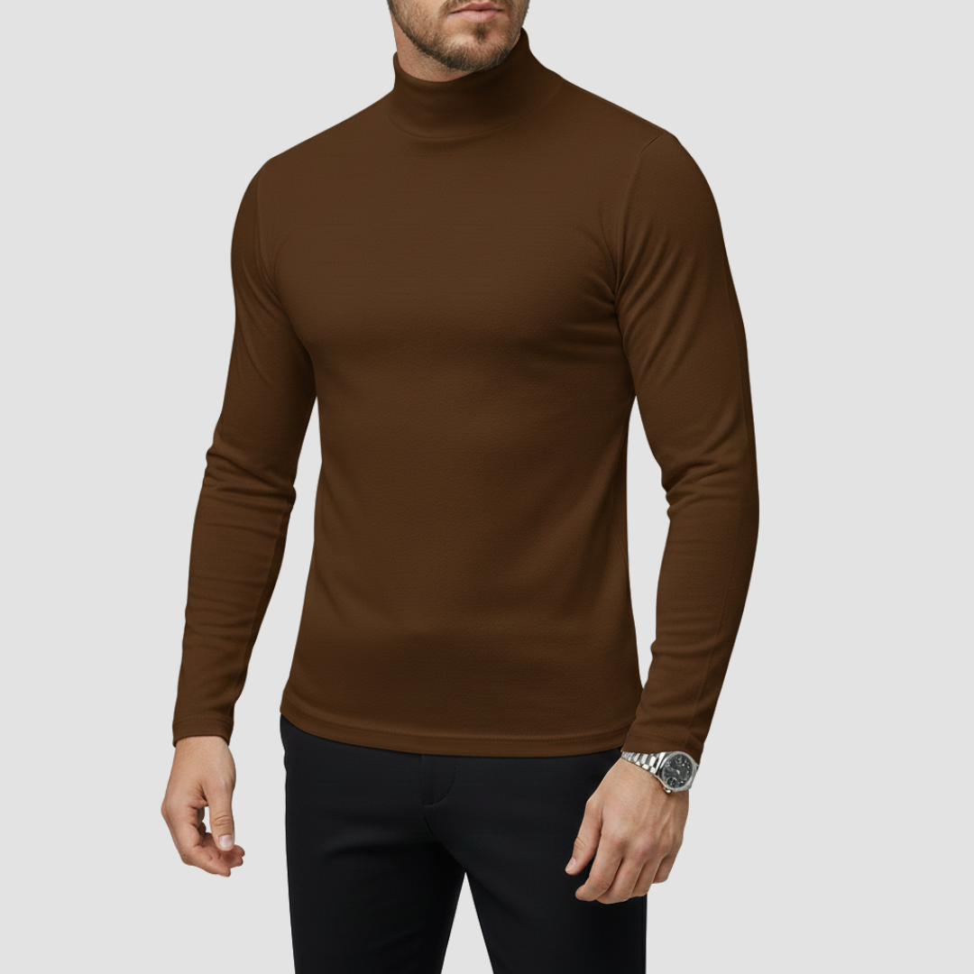 Men’s Turtleneck Shirt Long Sleeve Slim Fit Casual Top