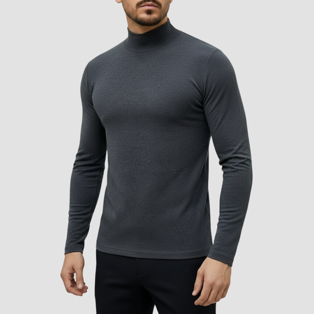 Men’s Turtleneck Shirt Long Sleeve Slim Fit Casual Top