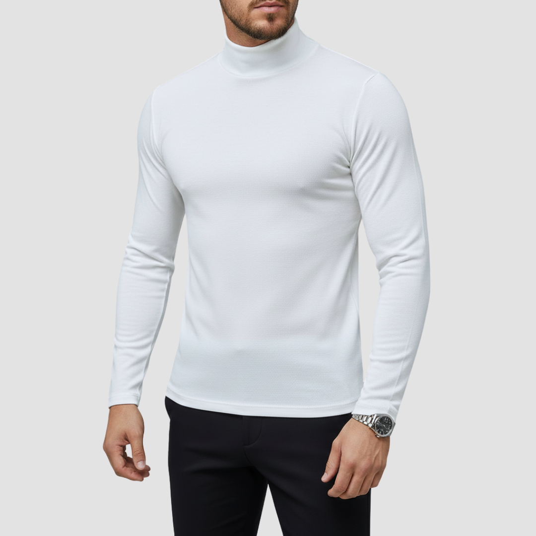 Men’s Turtleneck Shirt Long Sleeve Slim Fit Casual Top