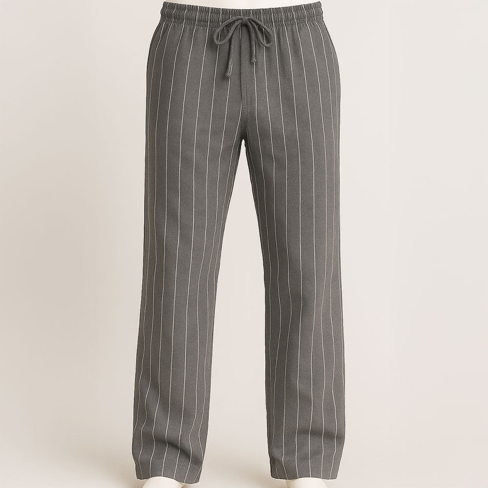 Stripes Linen Men Lightweight Breathable Pants