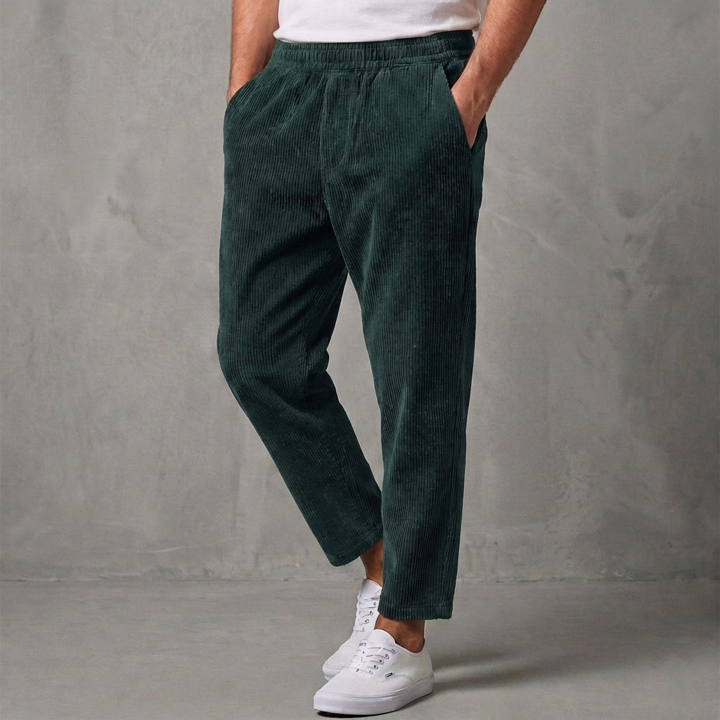 Men's Relaxed Tailored Summer Trousers with Tapered Silhouette
