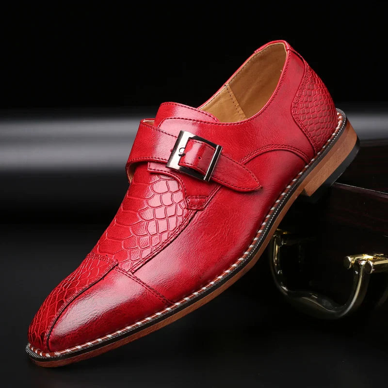 Men’s Dress Shoes Slip On Formal Business Wedding Loafers with Buckle