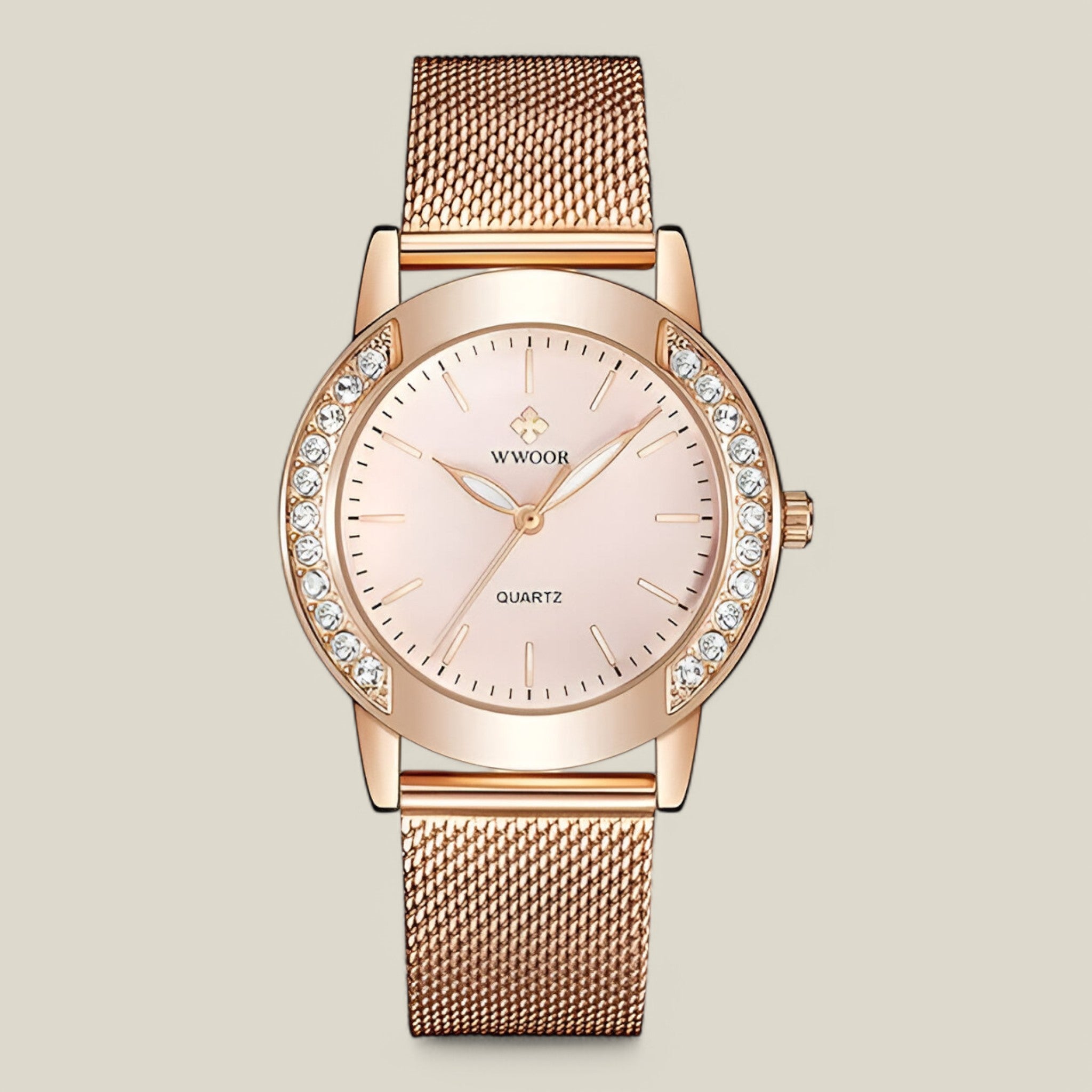 Rose Gold Watch – Elegant Woman Stainless Steel Wristwatch - Solorfit
