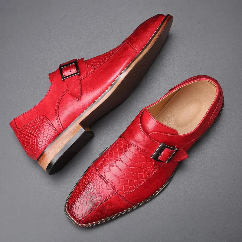 Men’s Dress Shoes Slip On Formal Business Wedding Loafers with Buckle