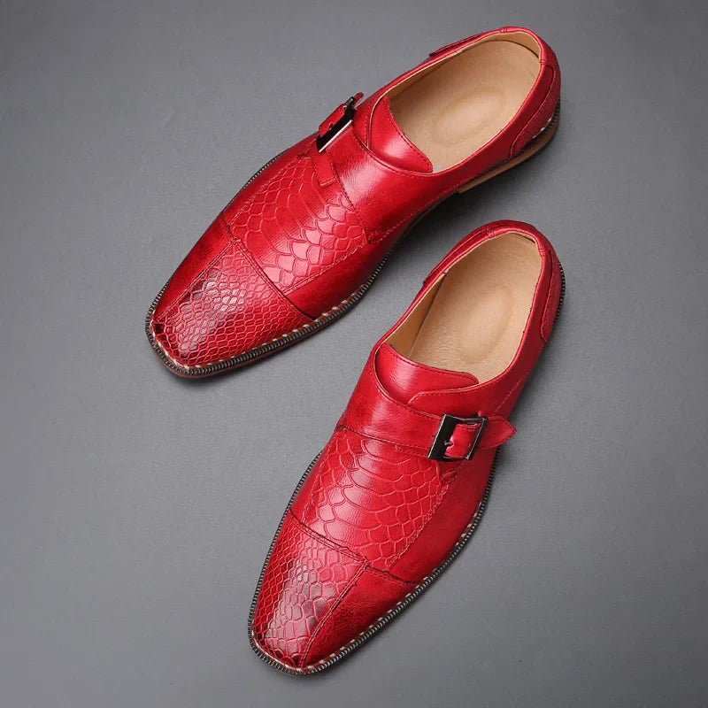 Men’s Dress Shoes Slip On Formal Business Wedding Loafers with Buckle