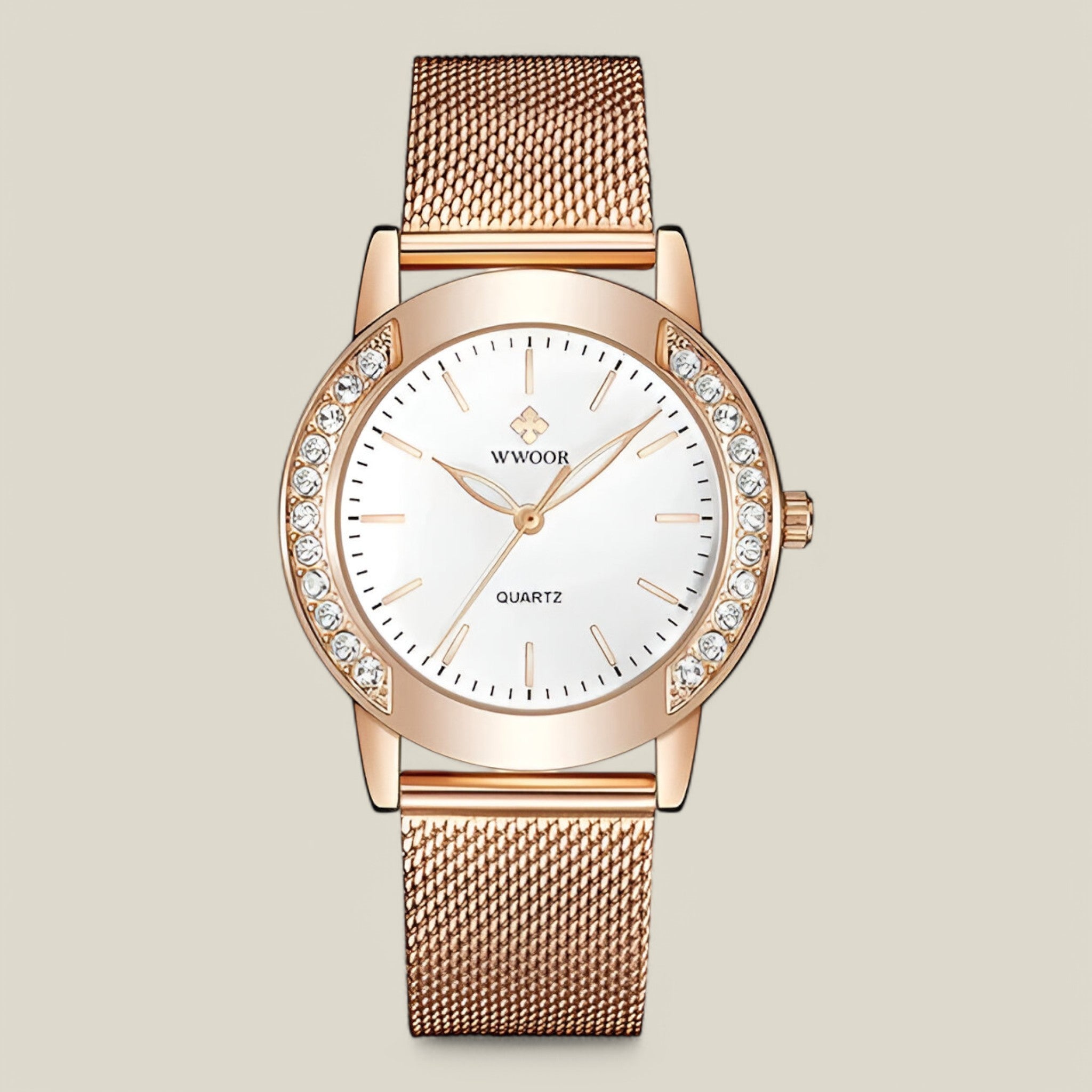 Rose Gold Watch – Elegant Woman Stainless Steel Wristwatch - Solorfit
