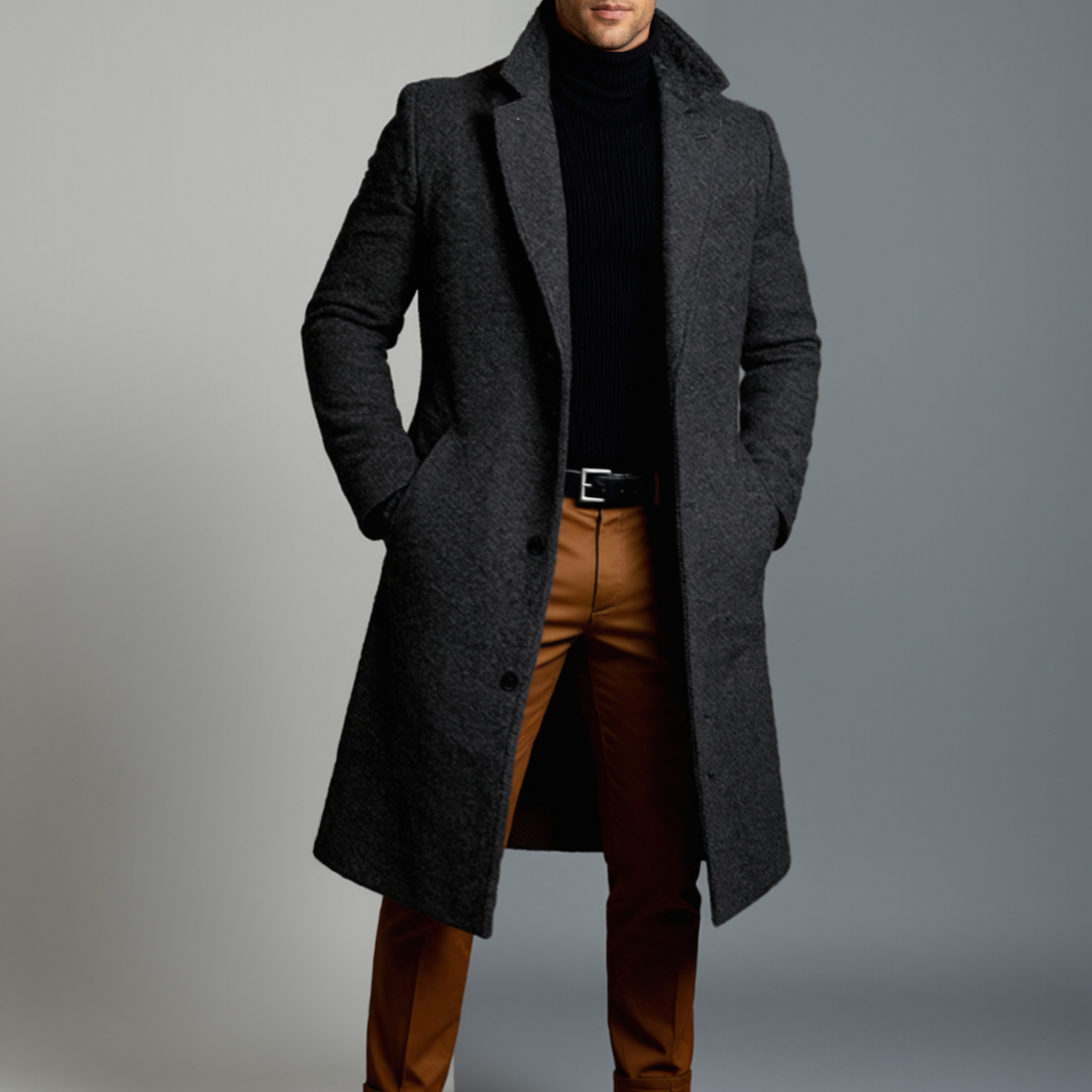 The Ridgeford Men’s Classic Wool Winter Long Overcoat