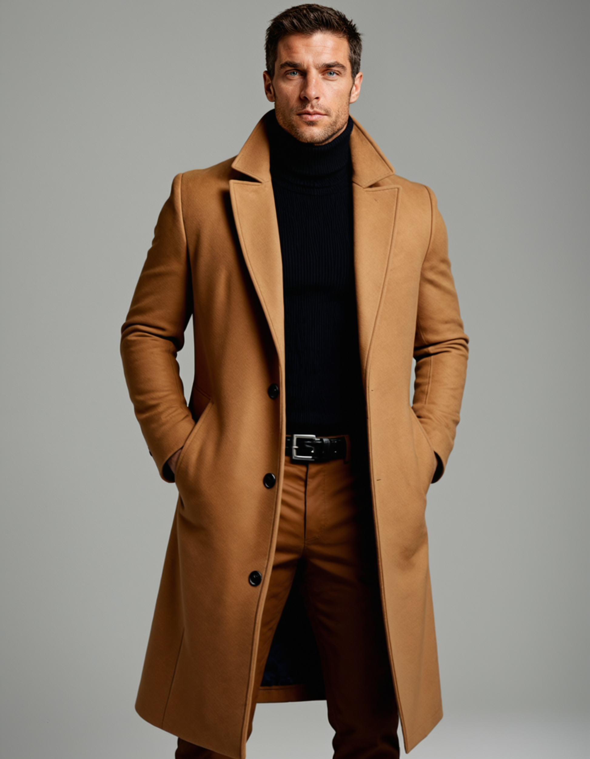 The Ridgeford Men’s Classic Wool Winter Long Overcoat