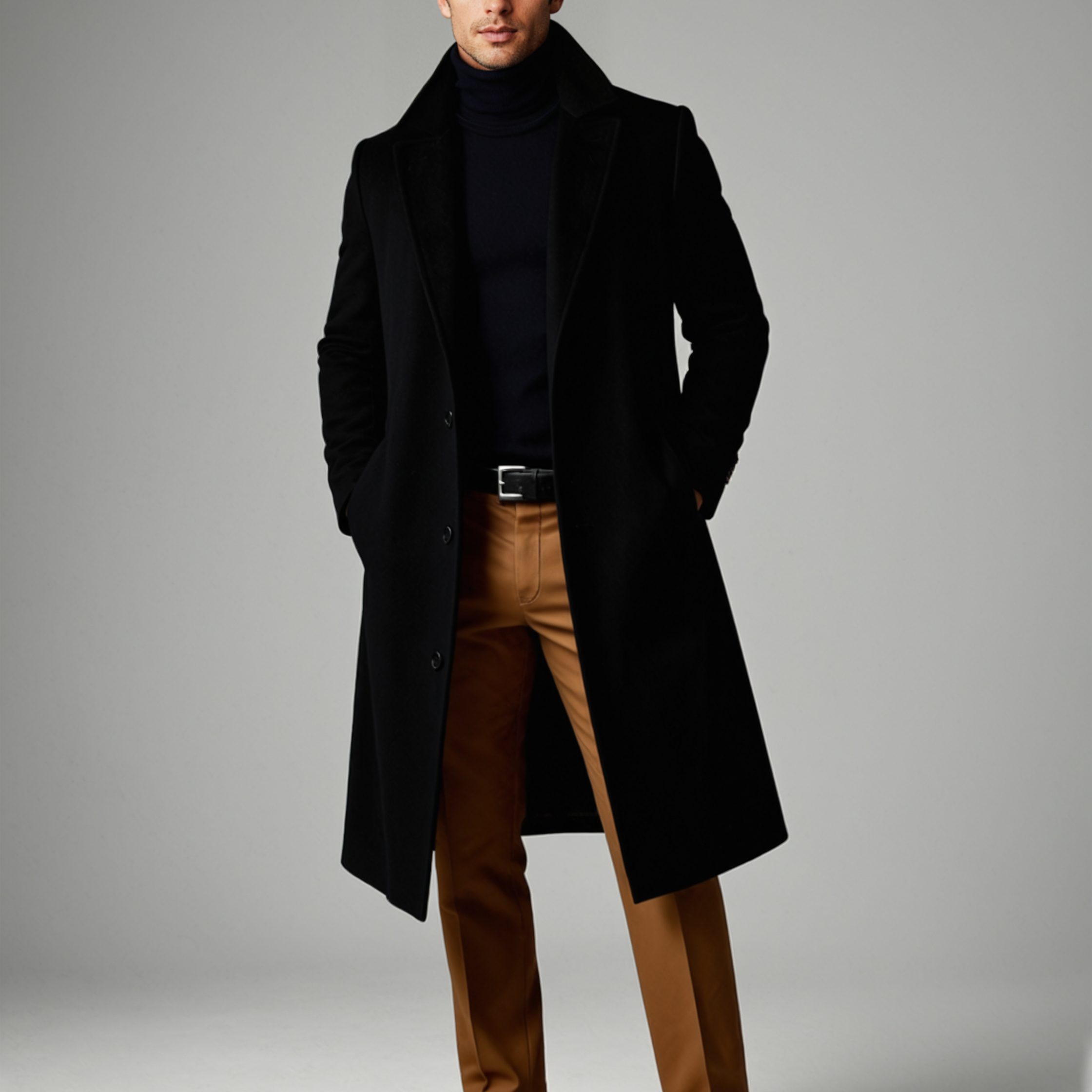 The Ridgeford Men’s Classic Wool Winter Long Overcoat