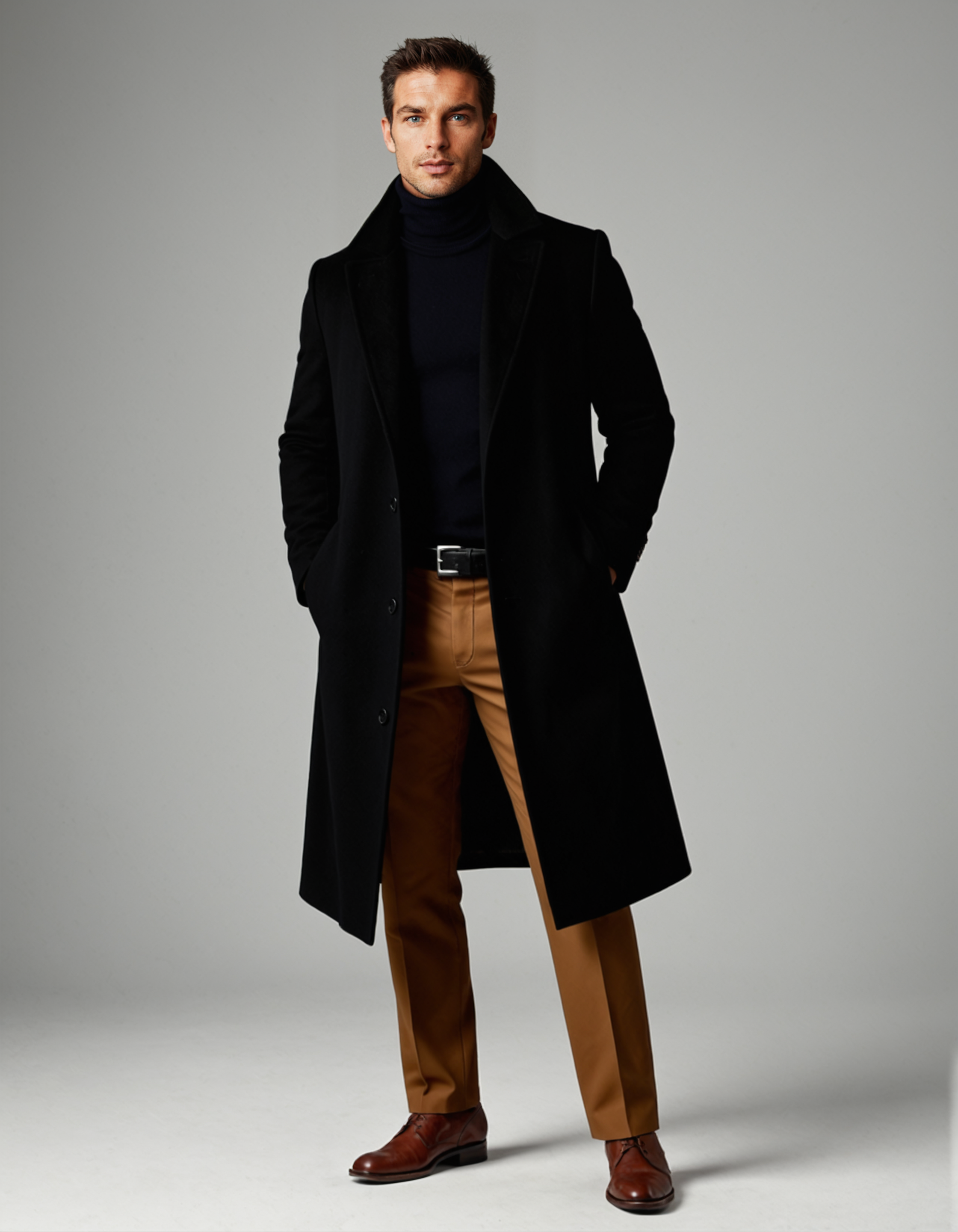 The Ridgeford Men’s Classic Wool Winter Long Overcoat