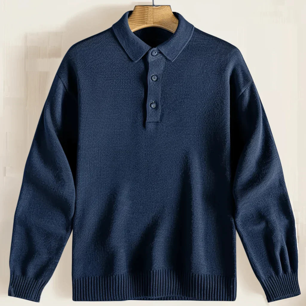 Men’s Long Sleeve Polo Sweater – Classic Knit Pullover | Timeless Smart Casual Style