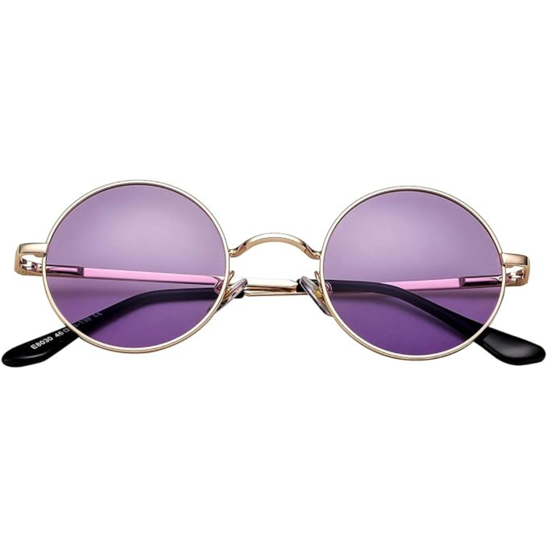 Vintage Round Sunglasses Retro Metal Frame UV Protection Fashion Eyewear
