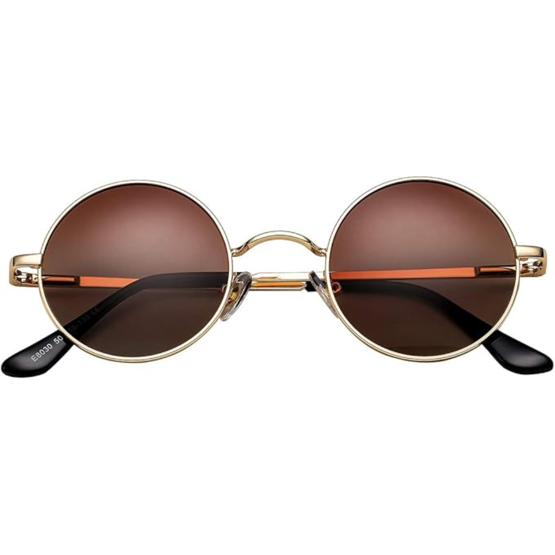 Vintage Round Sunglasses Retro Metal Frame UV Protection Fashion Eyewear