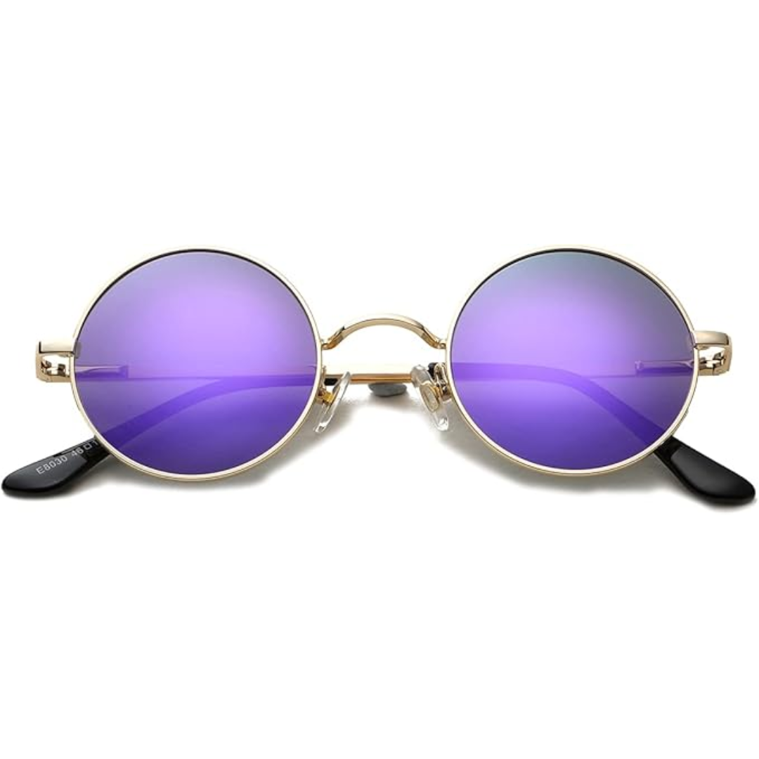 Vintage Round Sunglasses Retro Metal Frame UV Protection Fashion Eyewear