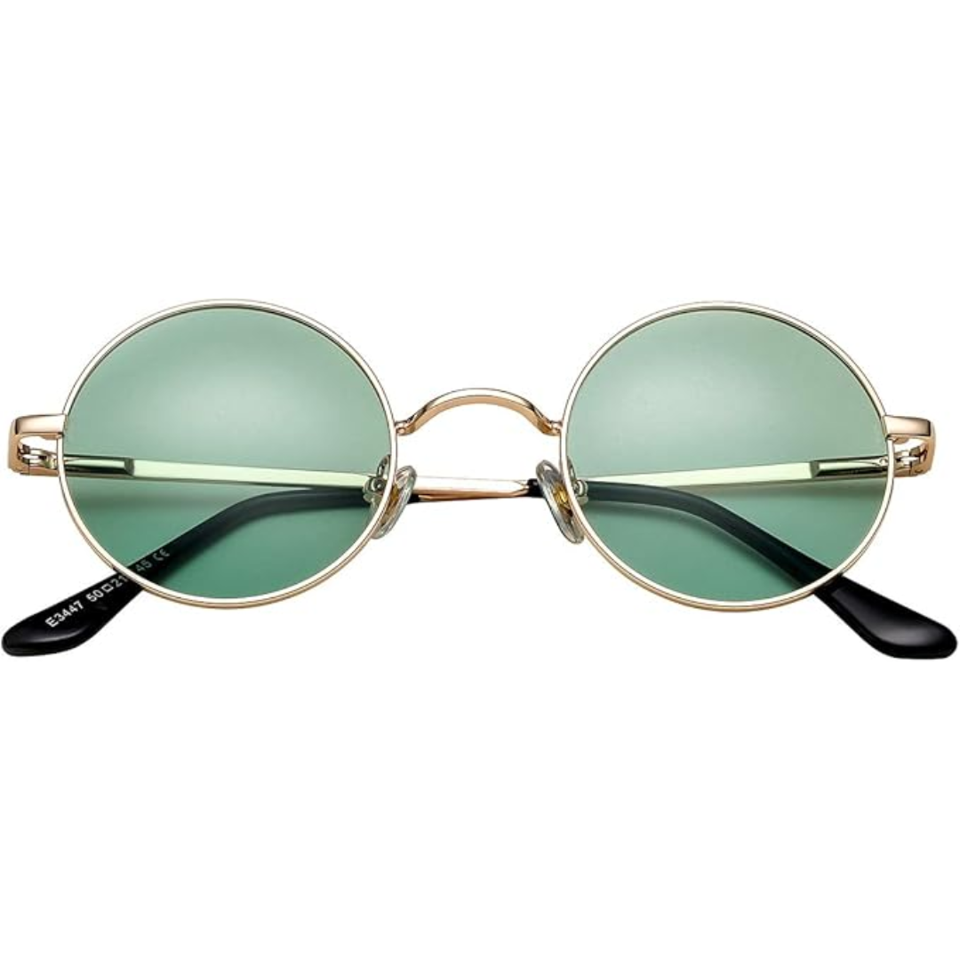 Vintage Round Sunglasses Retro Metal Frame UV Protection Fashion Eyewear