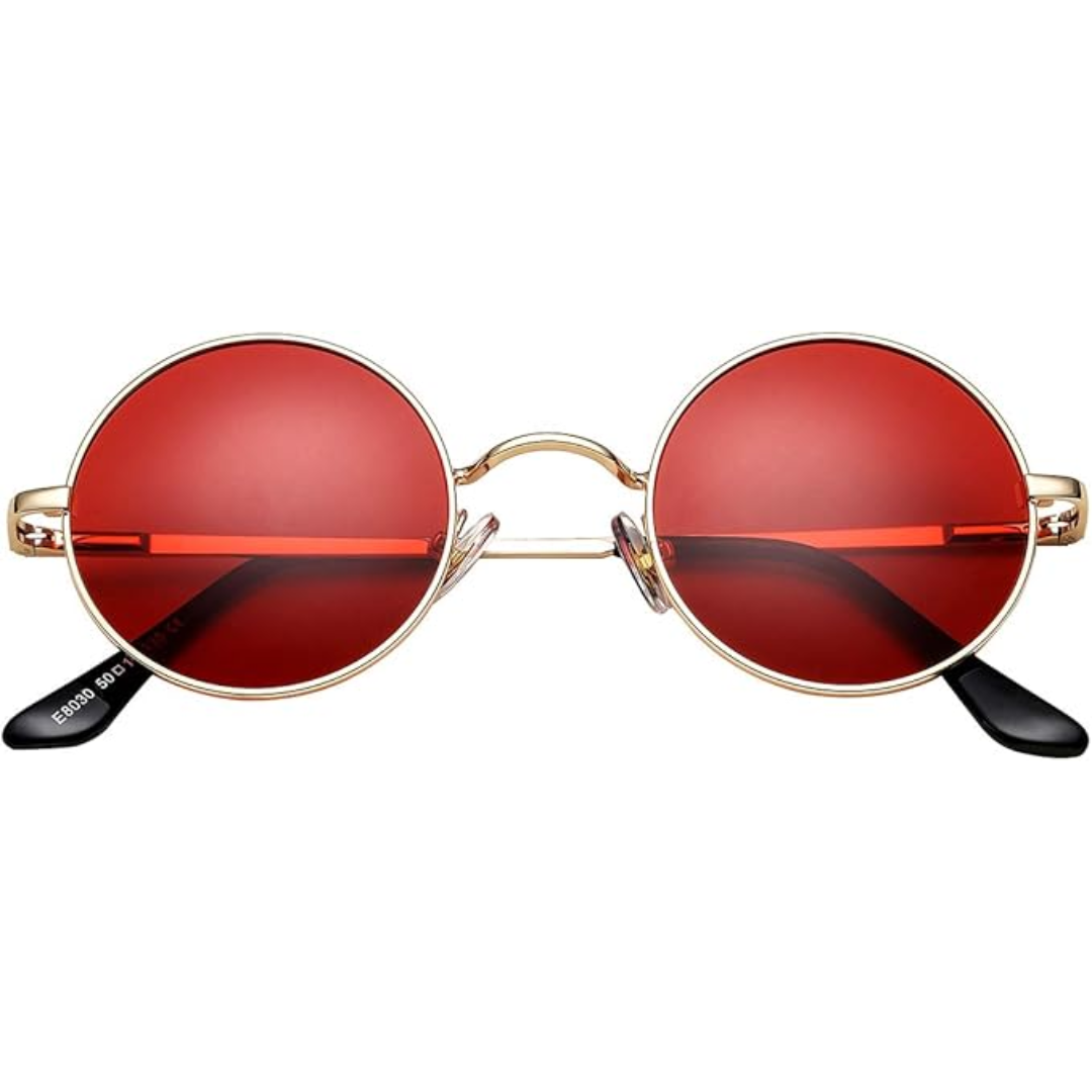 Vintage Round Sunglasses Retro Metal Frame UV Protection Fashion Eyewear