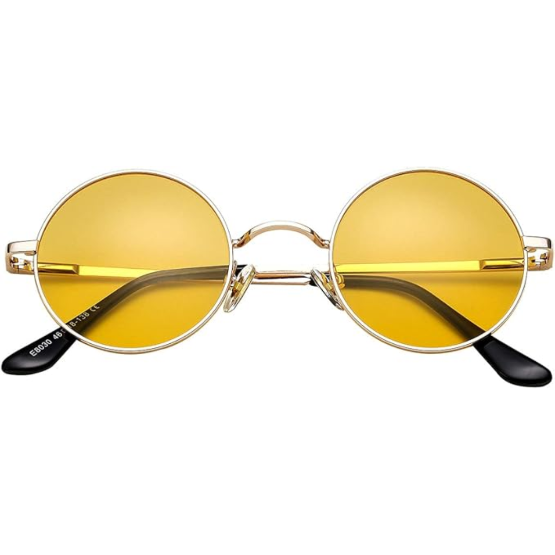 Vintage Round Sunglasses Retro Metal Frame UV Protection Fashion Eyewear