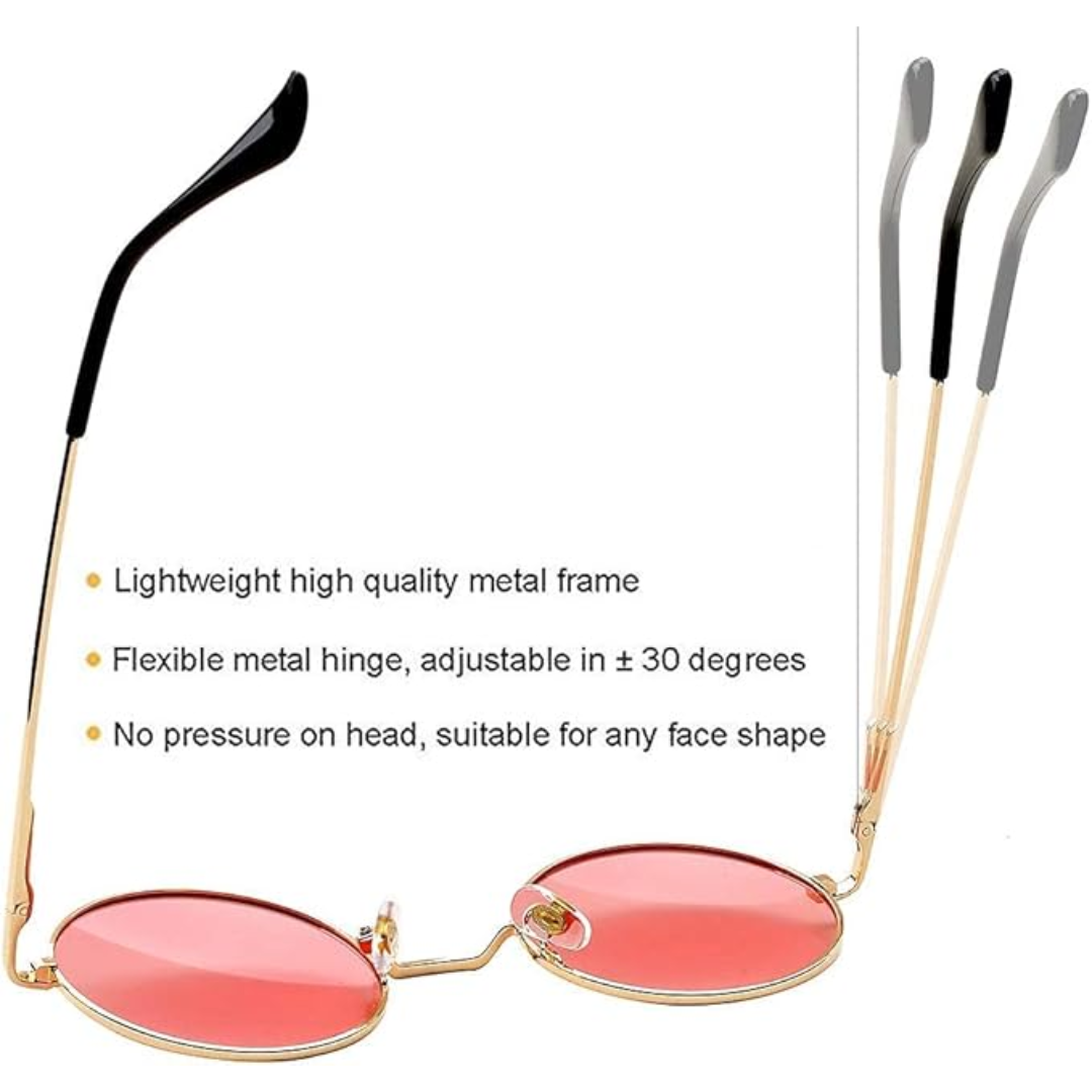 Vintage Round Sunglasses Retro Metal Frame UV Protection Fashion Eyewear