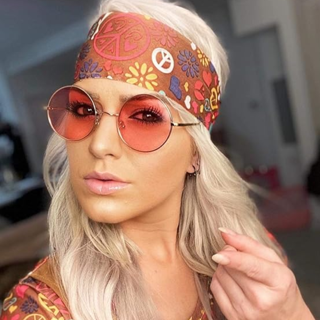 Vintage Round Sunglasses Retro Metal Frame UV Protection Fashion Eyewear