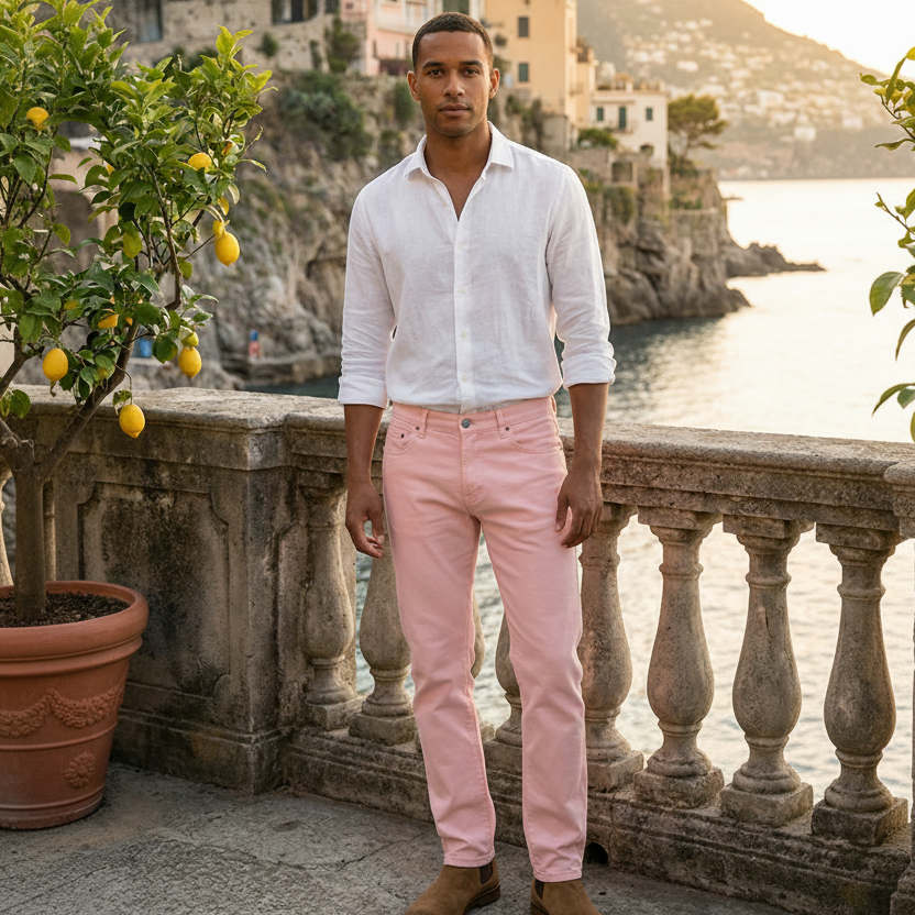 Men’s Casual Chino Pants Straight Fit Office Work Trousers
