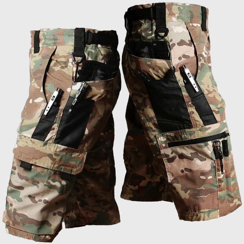 Louis Morel Camouflage Pocket Army Outdoor Shorts Above Knee