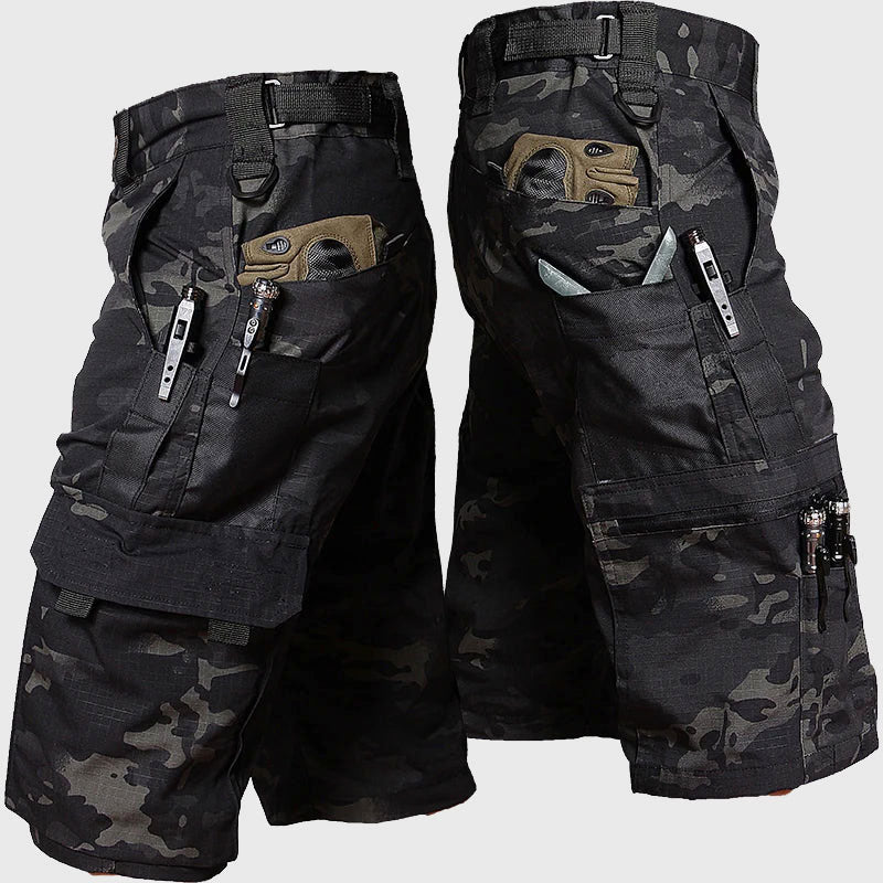 Louis Morel Camouflage Pocket Army Outdoor Shorts Above Knee