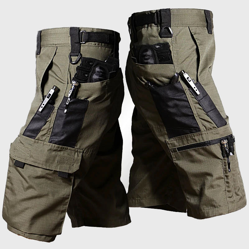 Louis Morel Camouflage Pocket Army Outdoor Shorts Above Knee