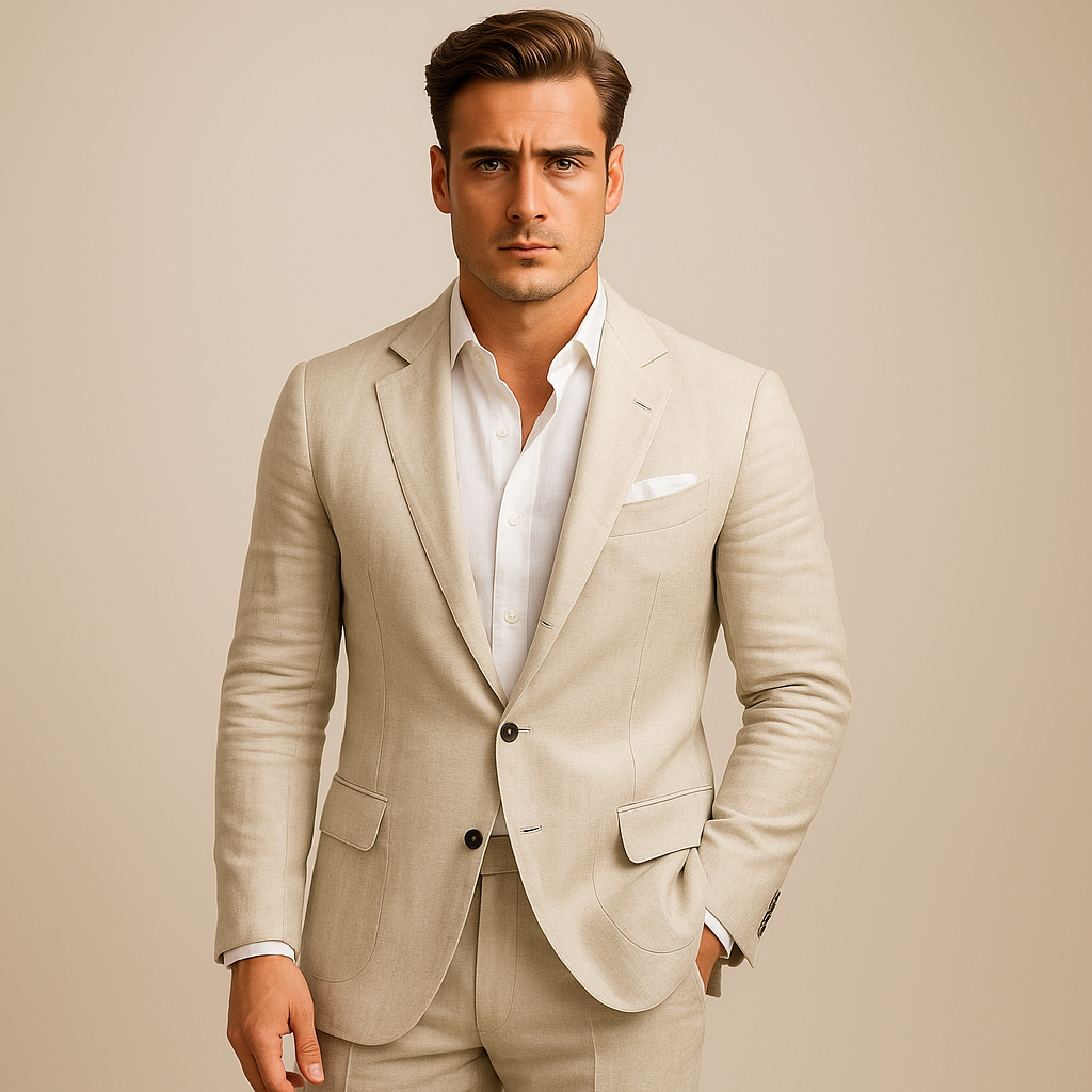 Men’s Tailored Single Button Blazer Smart Casual Jacket