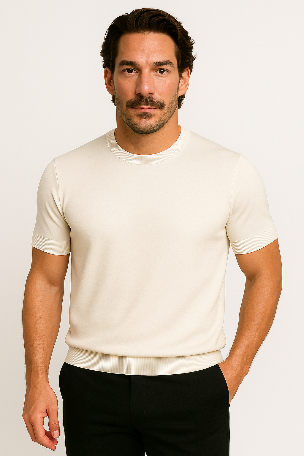 Men’s Cashmere Knit Polo Shirt – Soft Luxury Sweater Top for Smart Casual Wear - Solorfit