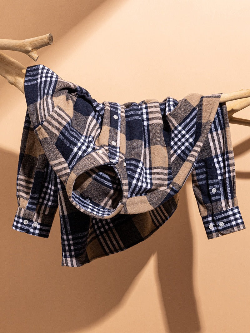 The Modern Gentleman’s Flannel Pattern Button Blouse