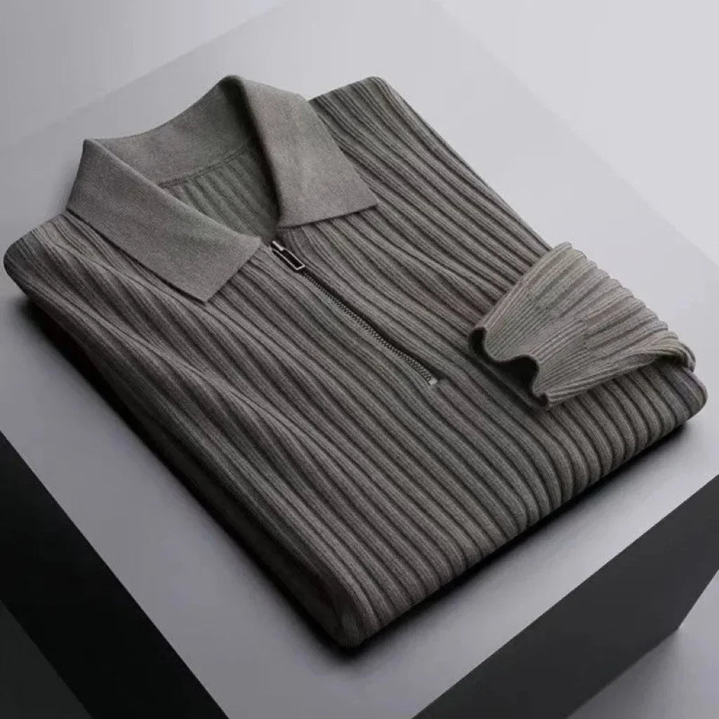 Giovanni Men’s Knit Half Zip Polo Sweater – Quarter Zip Sweater