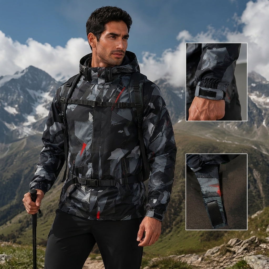 Men's Autumn Windproof Camouflage Hooded Jacket with Breathable Lining