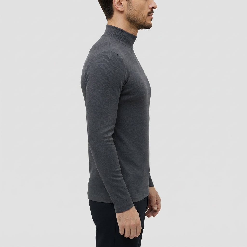 Men’s Turtleneck Shirt Long Sleeve Slim Fit Casual Top