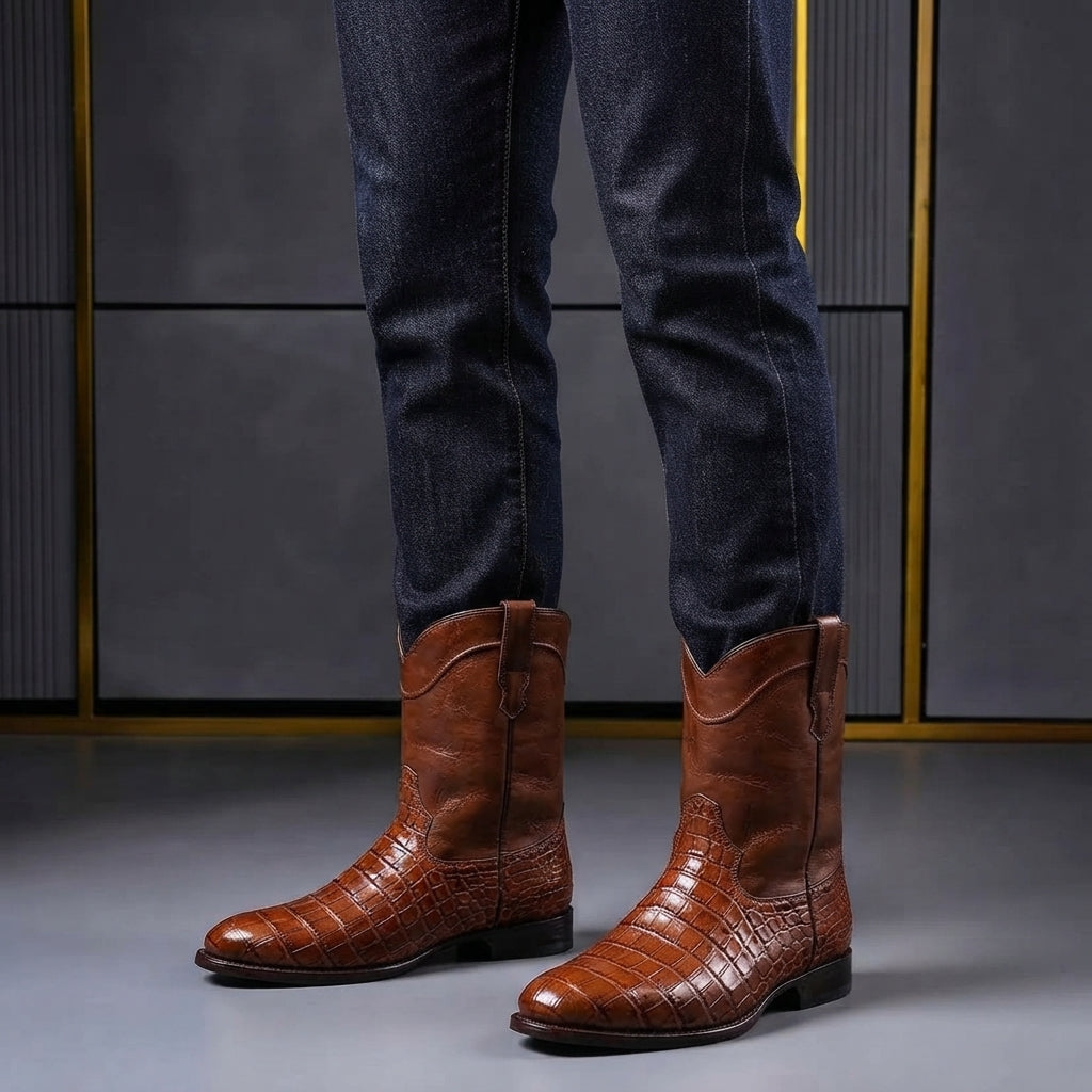 Men’s Western Boots Casual Cowboy Style Ankle Footwear