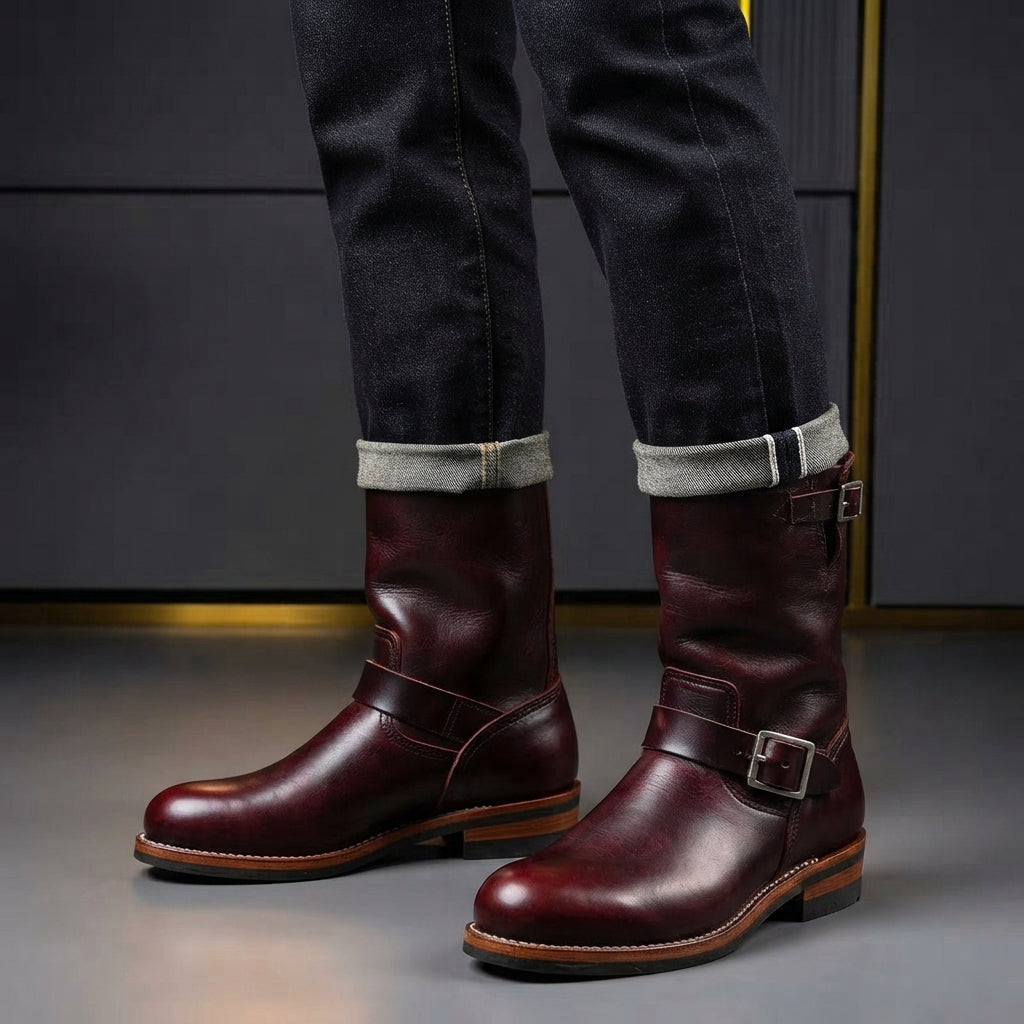 Men’s Western Boots Casual Mid Calf Boots Everyday Footwear