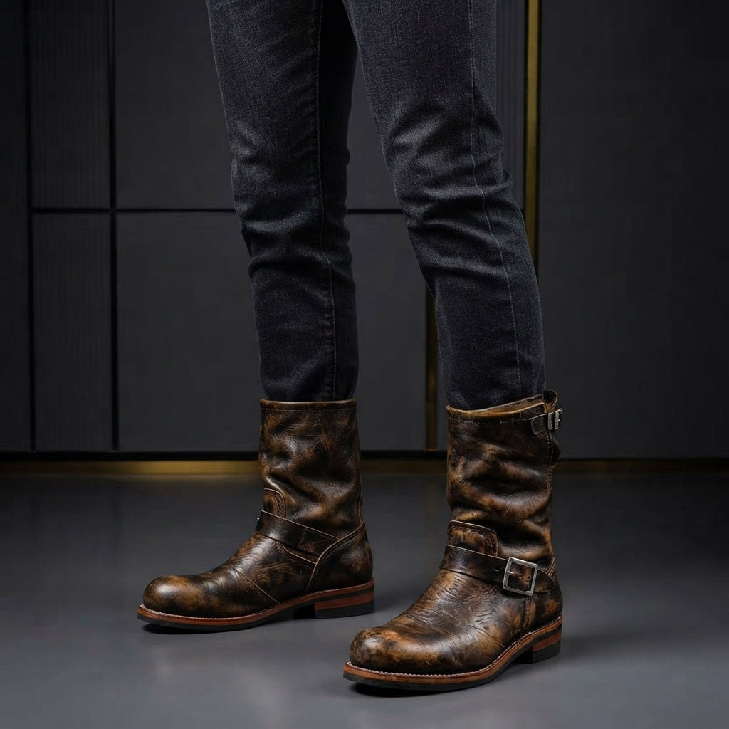 Men’s Western Boots Casual Mid Calf Boots Everyday Footwear