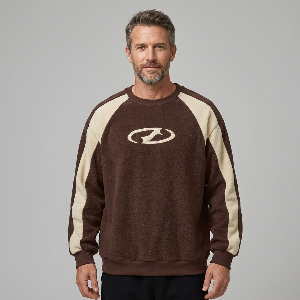 Men’s Color Block Sweatshirt Casual Long Sleeve Crew Neck Top