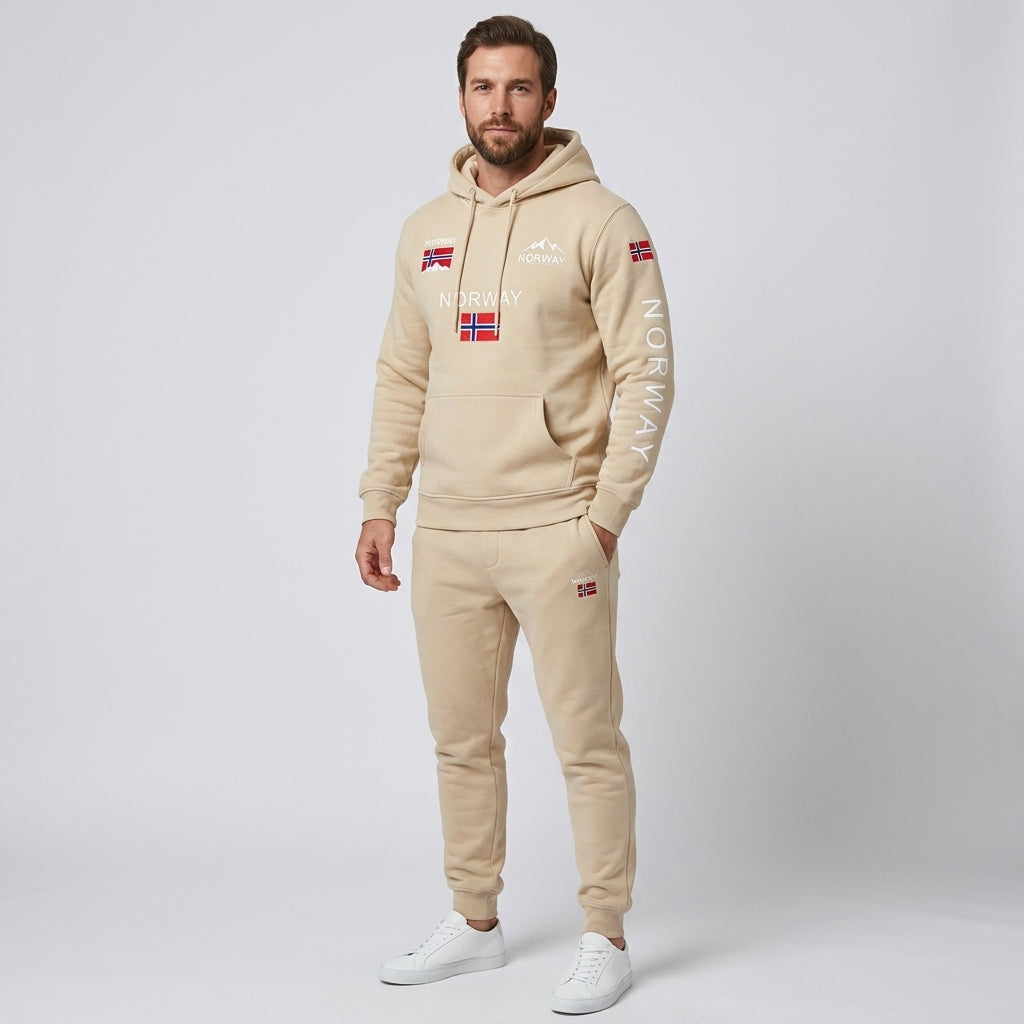 Men’s Hoodie Norway Tracksuit Set Casual Sweatshirt Jogger Pants Outfit