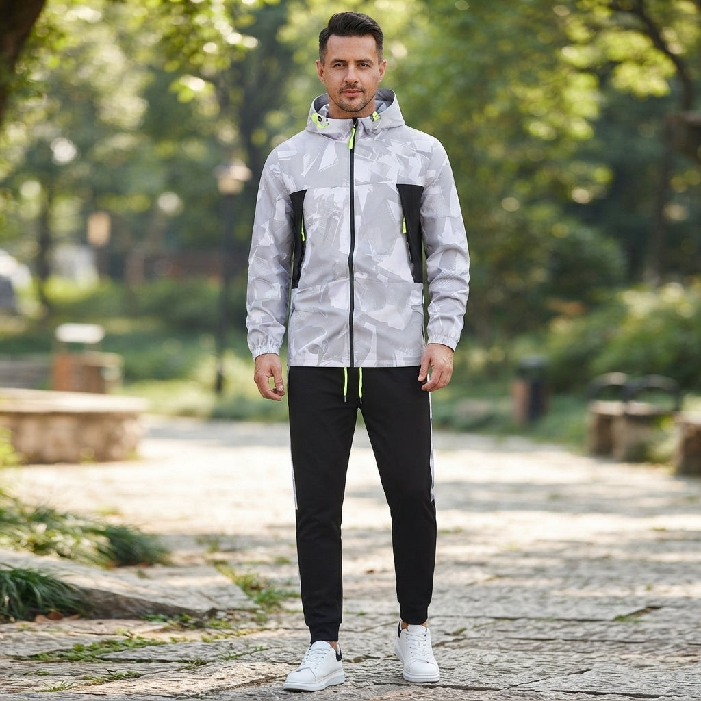 Men's 2 Piece Tracksuit Matching Set with Hooded Jacket and Joggers