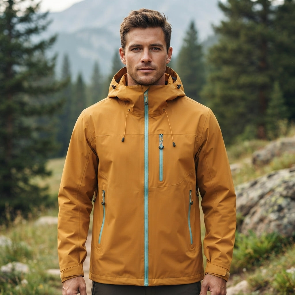 Men’s Hooded Outdoor Jacket Functional Zip Up Travel Jacket
