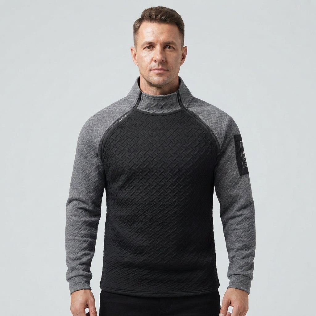 Men’s Mock Neck Sweater Casual Long Sleeve Pullover Top