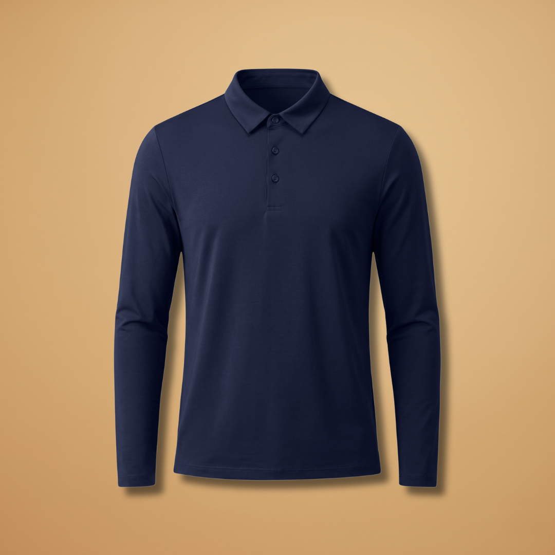 Men's Polo Shirt with Stretch Fabric and Structured Collar