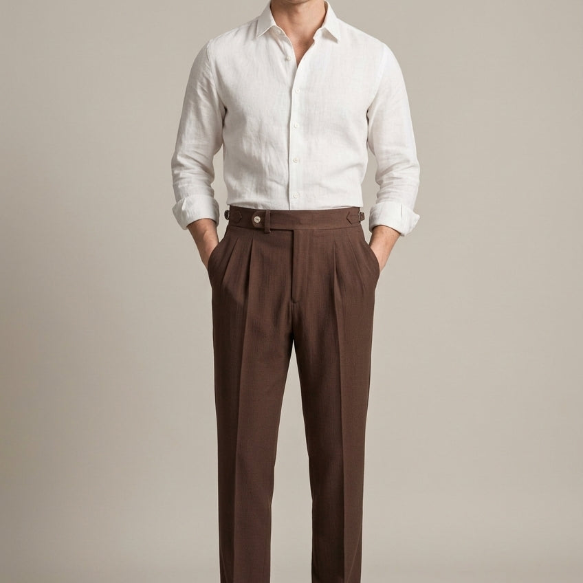 Men’s Casual Dress Pants Straight Fit Office Work Trousers