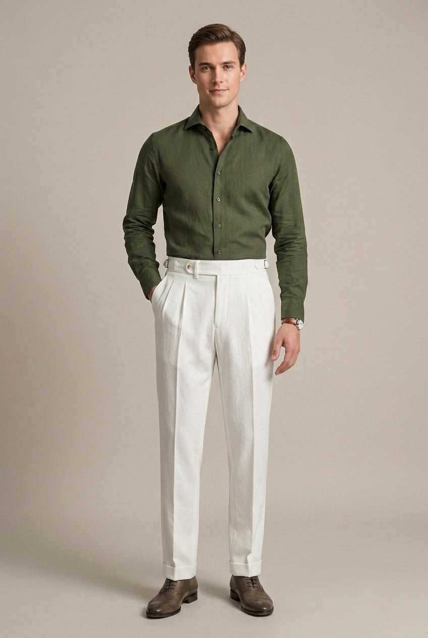 Men’s Casual Dress Pants Straight Fit Office Work Trousers